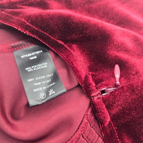 ASTR The Label Velvet Corset Top Large Wine Strap Side Zip - Picture 5 of 10